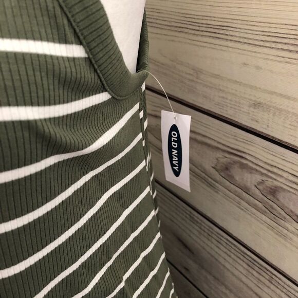 Old Navy Green&White Ribbed Dress Small NWT - Picture 2 of 5
